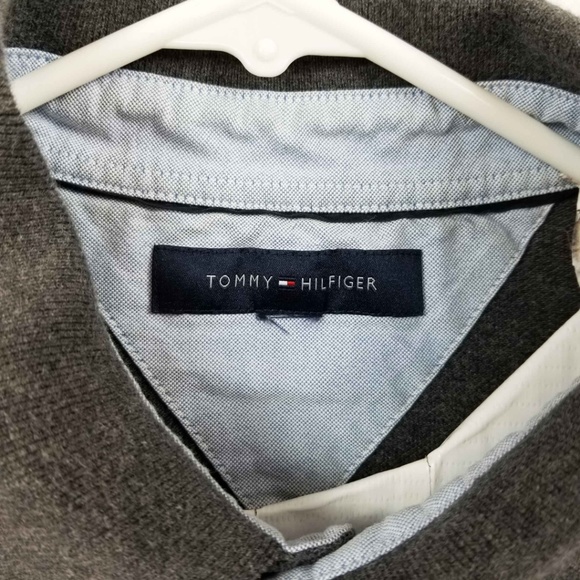 TOMMY HILFIGER Men's Large Polo Shirt - Gray - Picture 3 of 7